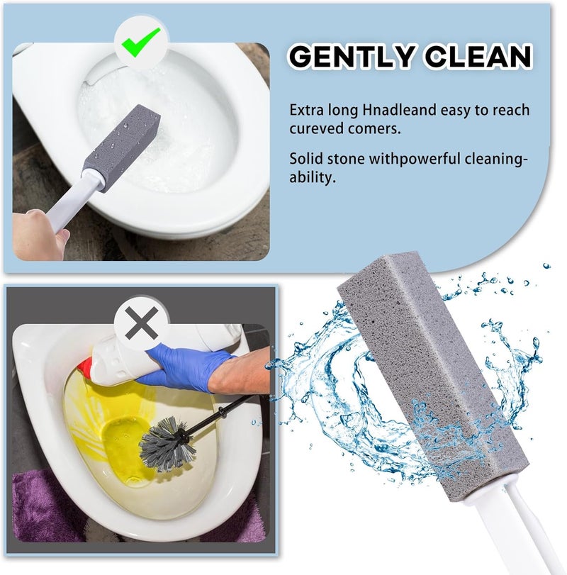 ARZQUT 2 Packs Pumice Cleaning Stone with Extra Long Handle, Pumice Stone for Toilet Bowl Cleaning for Cleaning Toilets, Bathtubs, Grills, Swimming Pools, Sinks - Image 4